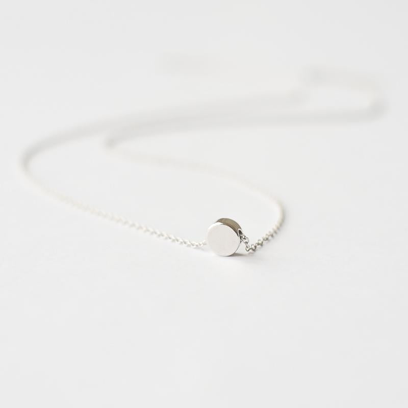 Geometric silver dot necklace