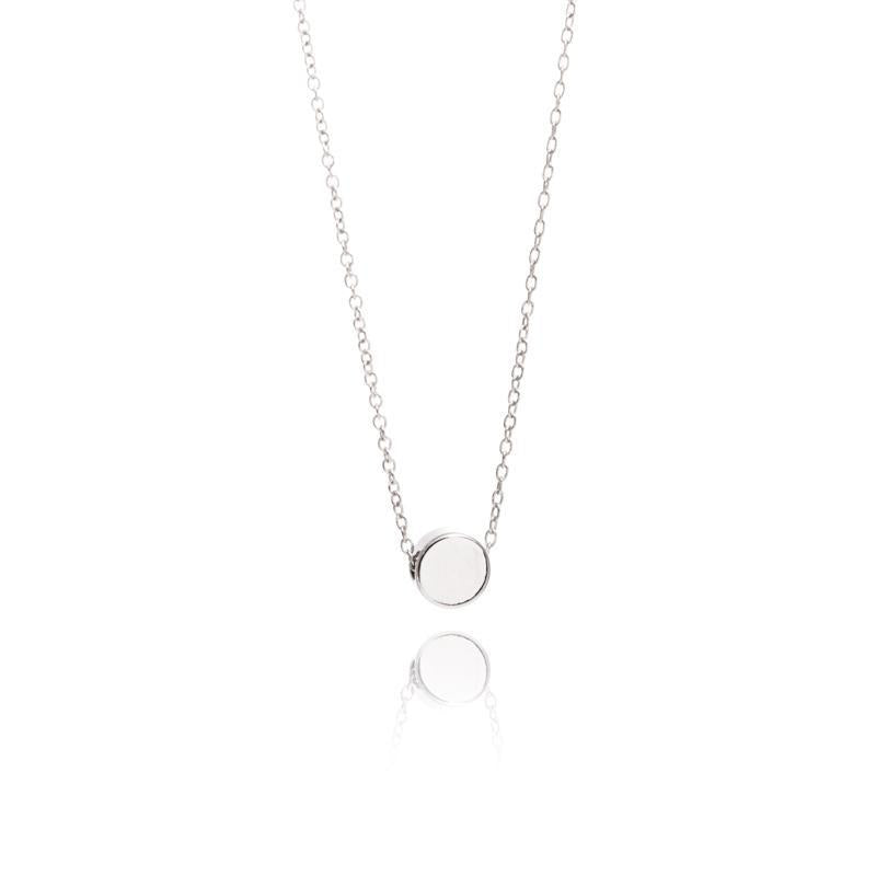 Geometric silver dot necklace
