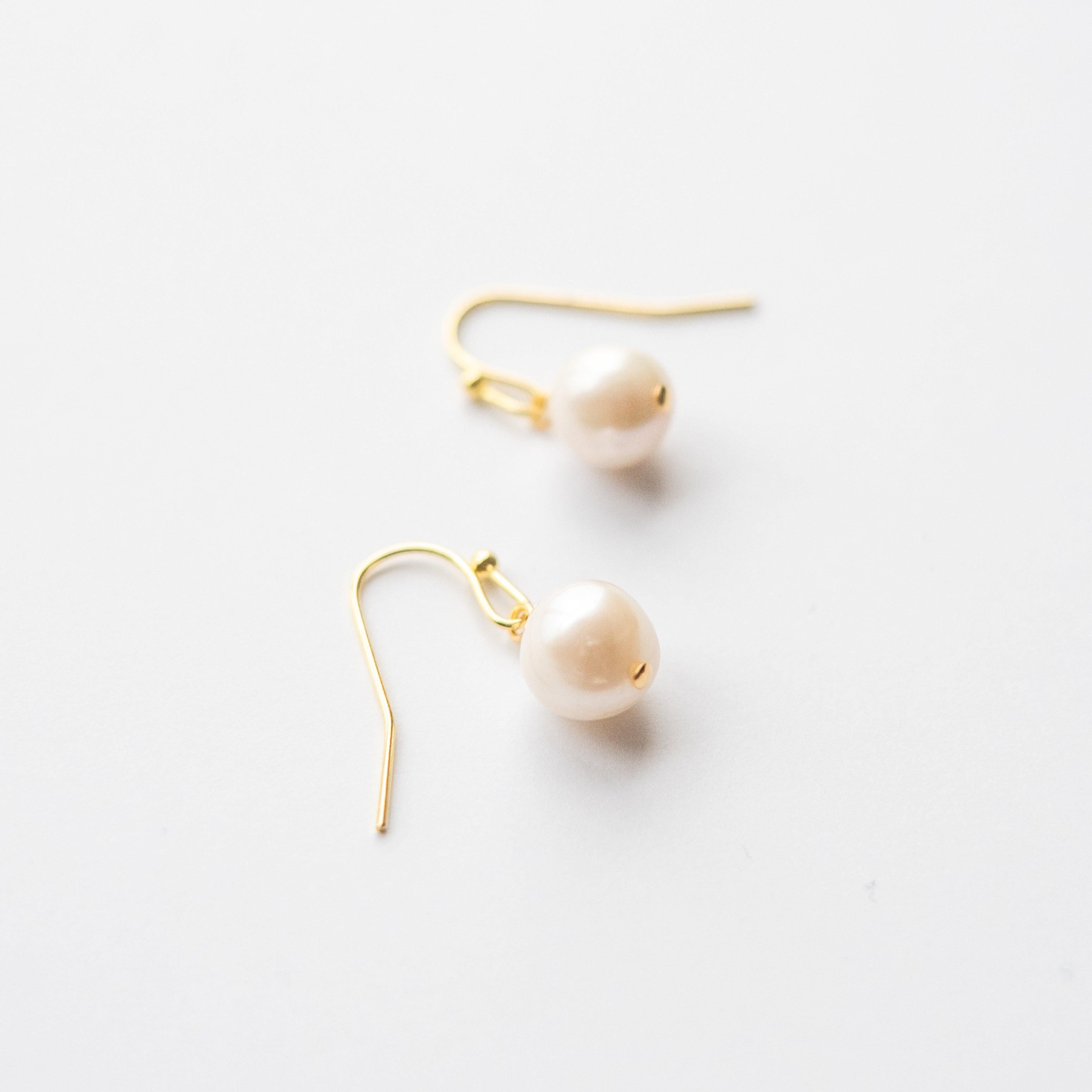 Gold Freshwater Pearl Earrings