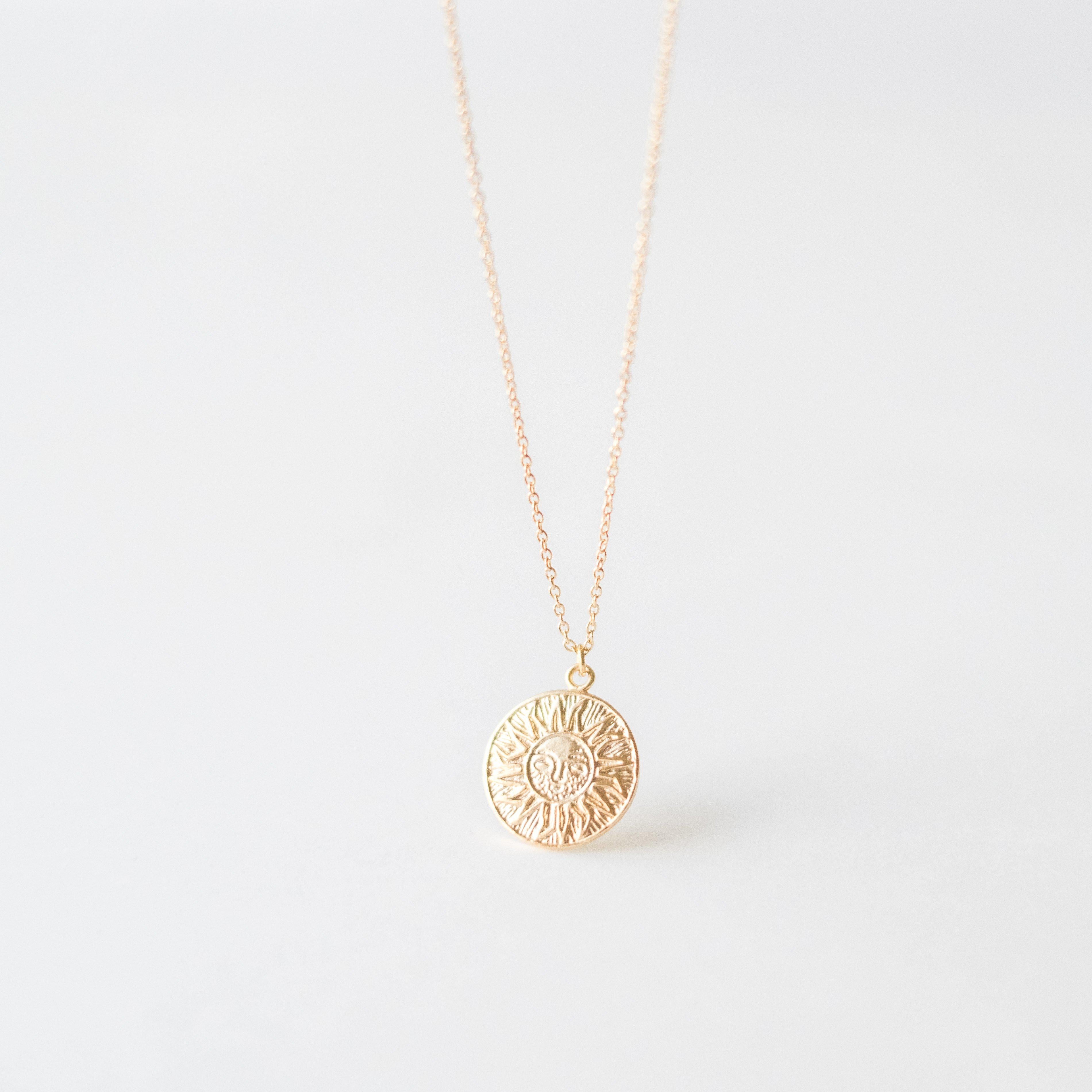 Gold Sun Coin Necklace