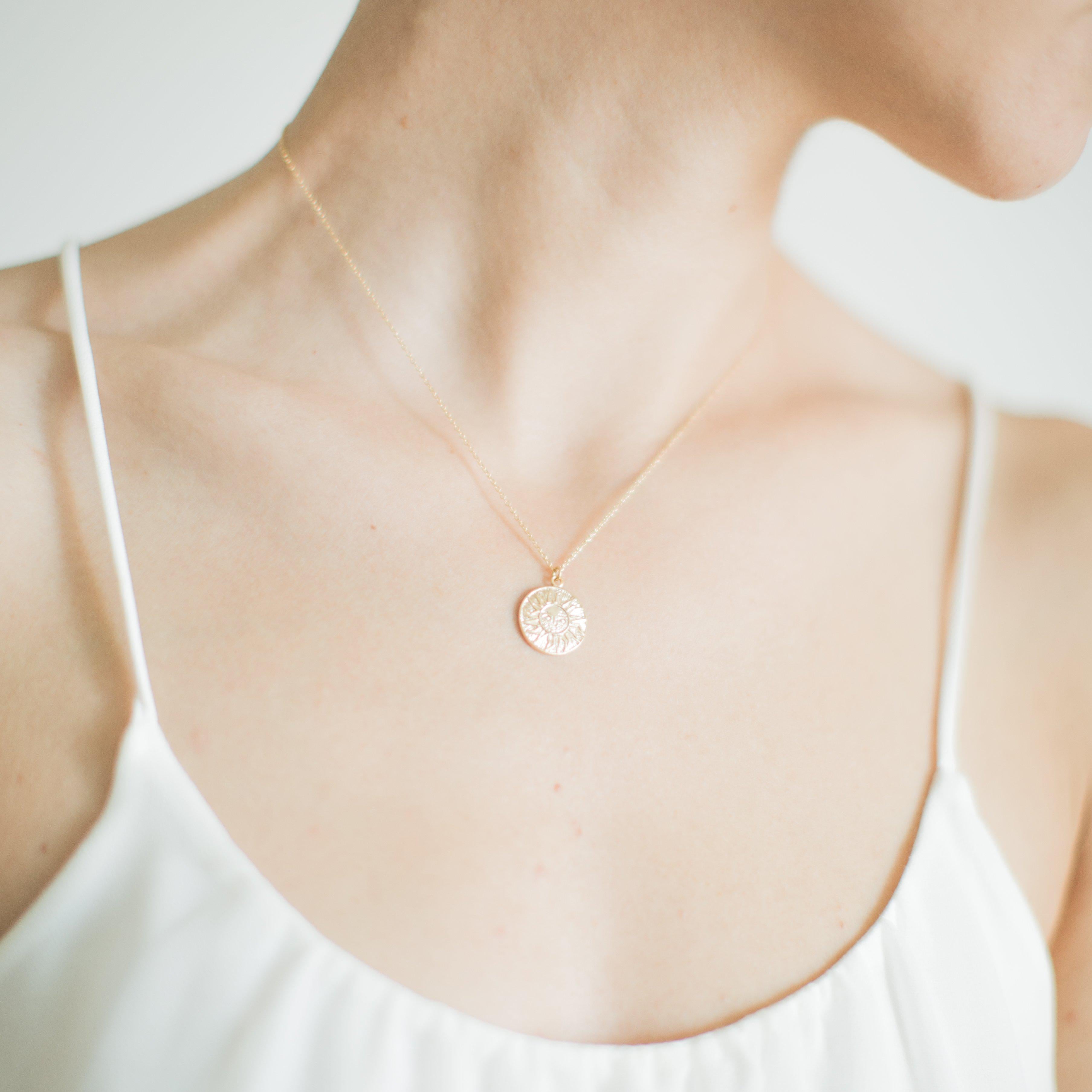 Gold Sun Coin Necklace_1