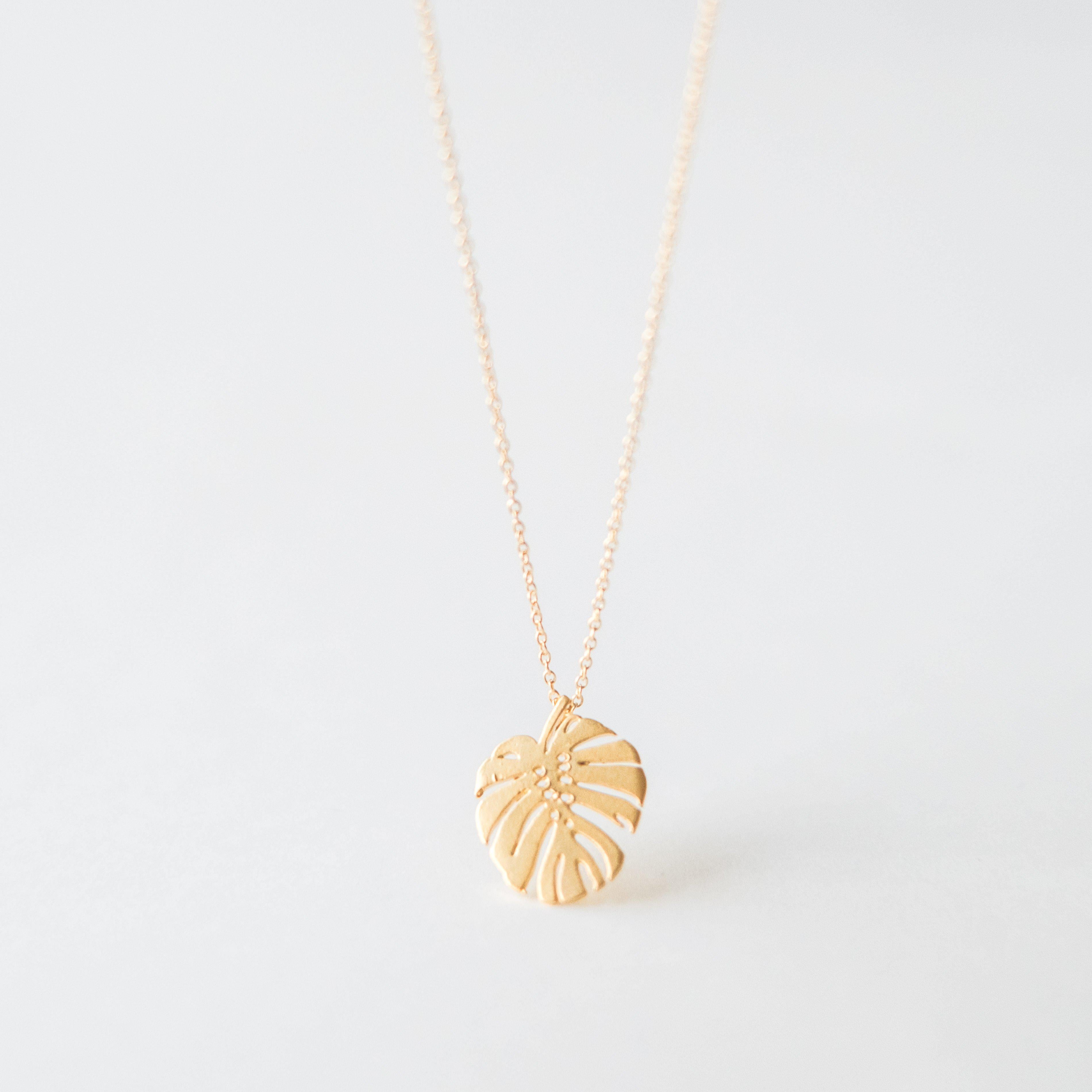 Gold Monstera Necklace