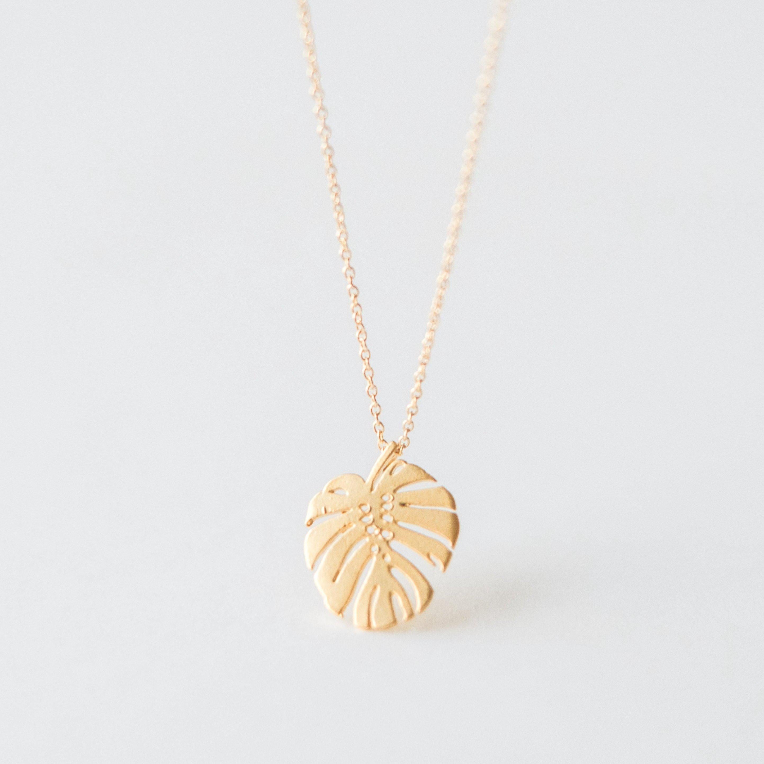 Gold Monstera Necklace