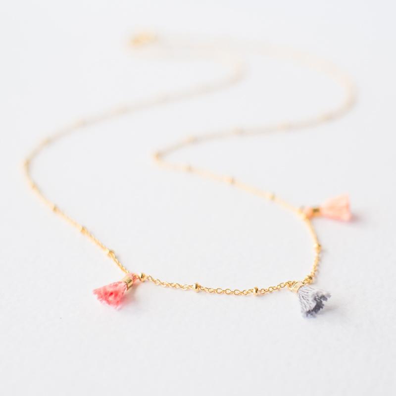 Gold Necklace with Tassels