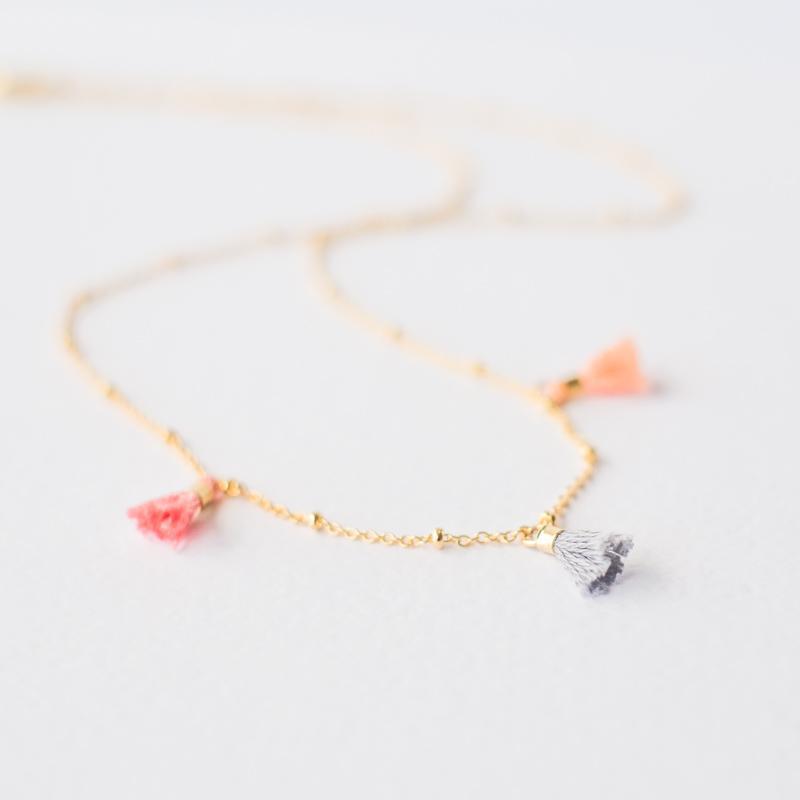 Gold Necklace with Tassels
