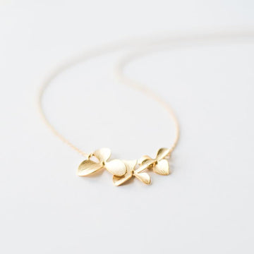 Gold Orchid Flower Necklace
