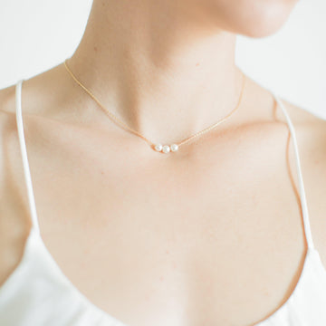 Gold Pearl Choker Necklace