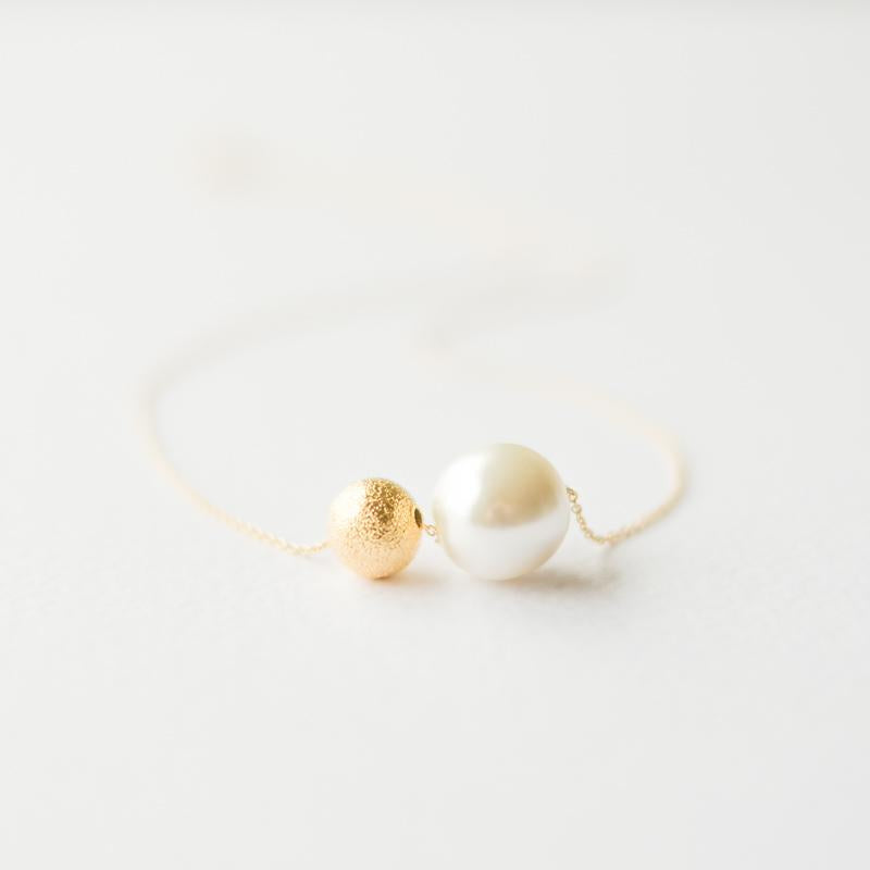 Gold Pearl and Bead Necklace