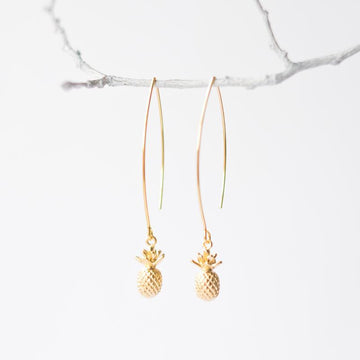 Gold Pineapple Earrings