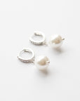 Pearl Drop Crystal Huggie Hoop Earrings_1
