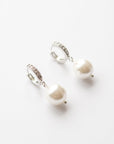 Pearl Drop Crystal Huggie Hoop Earrings
