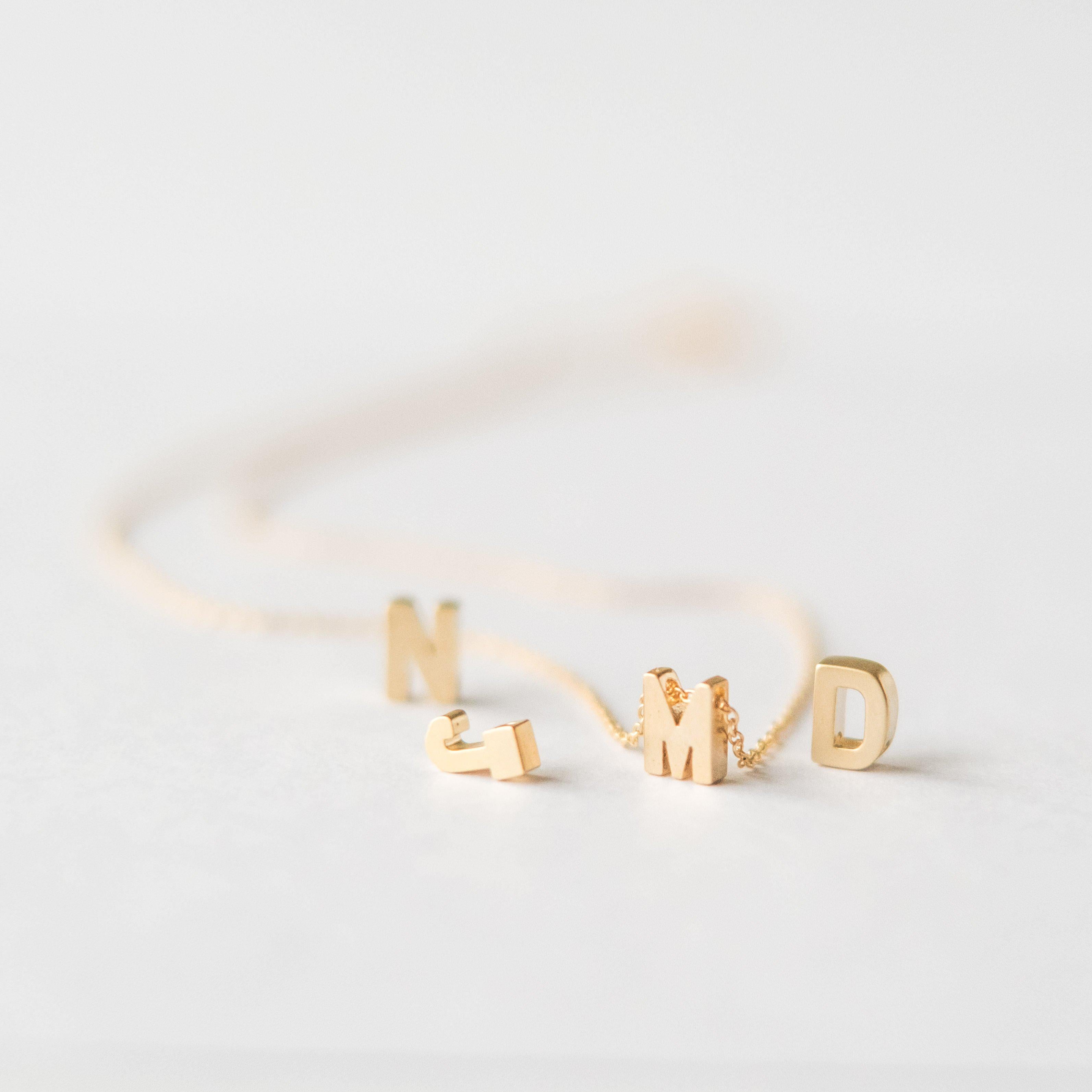 Personalised Gold Letter Bracelet
