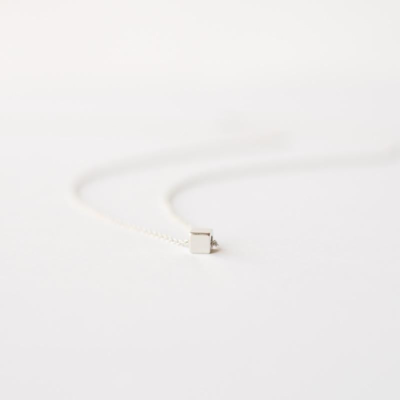 Silver Cube Necklace