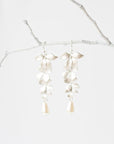 Silver Orchid Flower Earrings