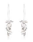 Silver Orchid Flower Earrings