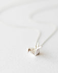 Silver Origami Crane Necklace