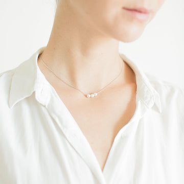 Silver Pearl Choker Necklace