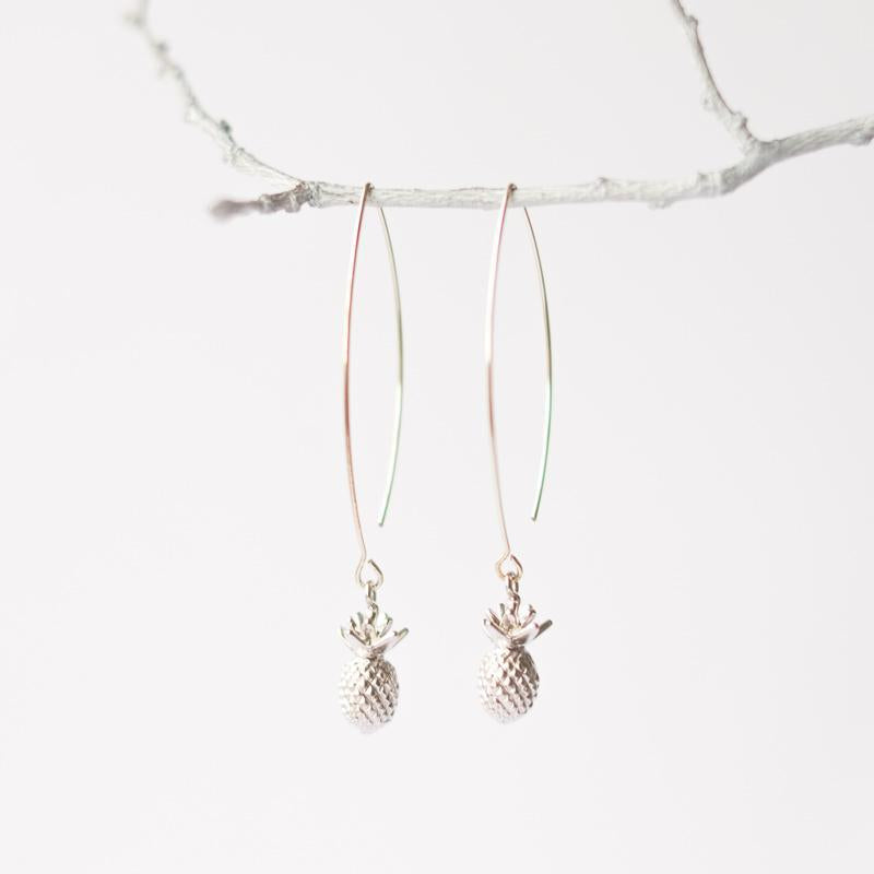 Silver Pineapple Earrings