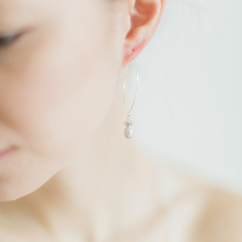 Silver Pineapple Earrings