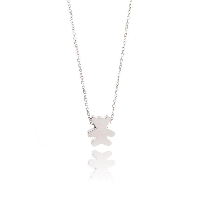 Silver Teddy Bear Necklace