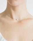 Single Pearl Choker Necklace in Silver