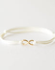 White Silk Cord Infinity Bracelet